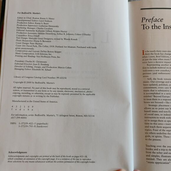 Listen Brief 4th Edition by Joseph Kerman and Gary Tomlinson Hardcover - Picture 7 of 8